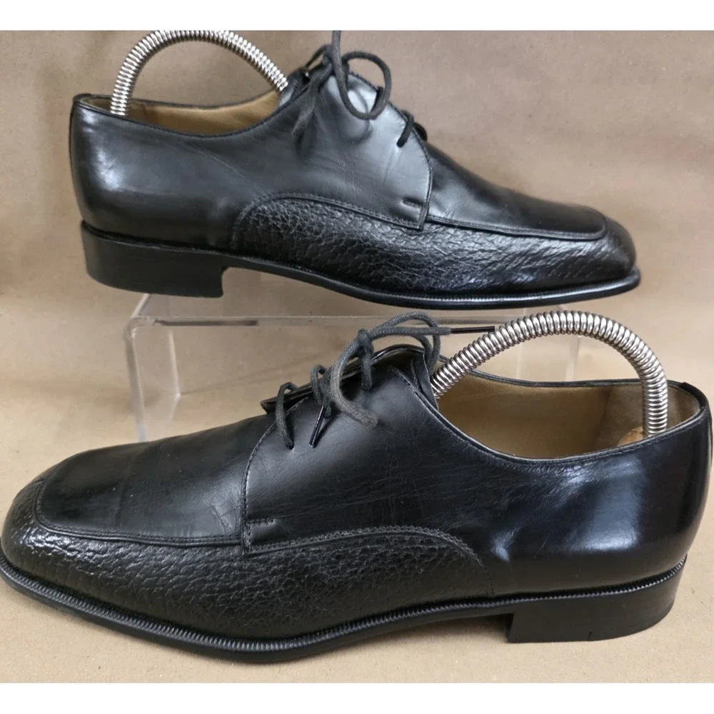 Moreschi ITALY (Sz 9) Lace Up Black Leather Oxfords Dress Shoes Mens